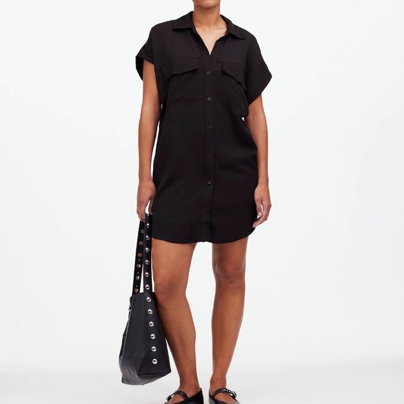 Madewell Sammy Utility Button-Front Mini Dress XS - Picture 1 of 16